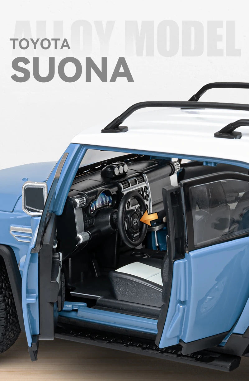 1:24 TOYOTA FJ Cruiser Alloy Car Model Diecast & Toy Metal Off-road Vehicles Car Model Simulation Sound and Light Childrens Gift