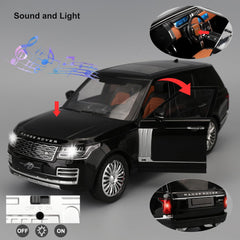 1/18 Scale Compatible for Land Rover Model Car，Zinc Alloy Pull Back Toy Diecast Car with Sound and Light，SUV Off-Road Vehicle，Children's Toy car ，Gifts for Boys and Girls Black