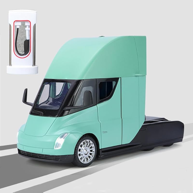 Toy Trucks Pickup Model Pull Back Pick-Up Truck with Sound and Light, Alloy Diecast Truck Toy Cars for Kids Gift or Vehicles Model Collection Enthusiasts (1/24 Grey Pickup Truck)