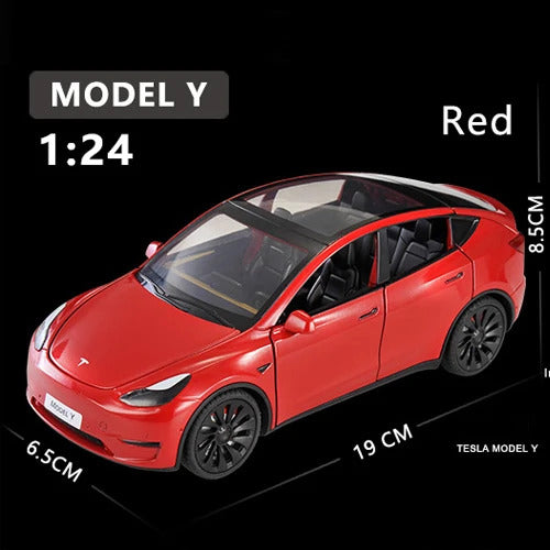 1:24 Model Y Alloy Car Model Simulation Sound And Light Pull Back Toy Car Metal Suv Electric Car Boys Collection Ornaments Gift