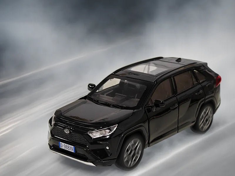 Model Car 1/32 RAV4 Toy Car Alloy Diecast Collectible Model with Light and Sound Toy Vehicle for Boys Kids Toddler Gift Black car