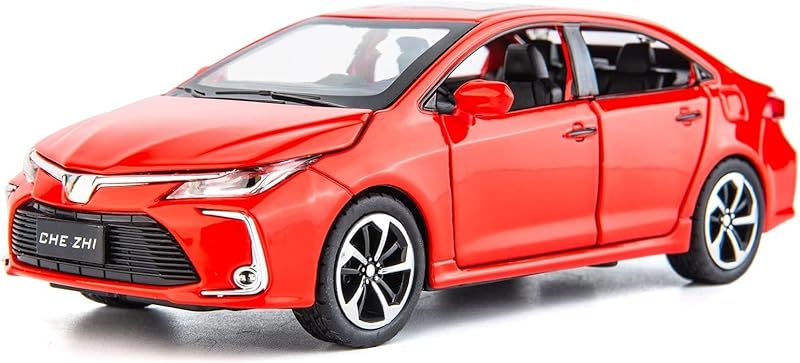 BDTCTK Compatible for 1:32 Corolla Model Car, Zinc Alloy Pull Back Toy Car with Sound and Light for Kids Boy Girl Black
