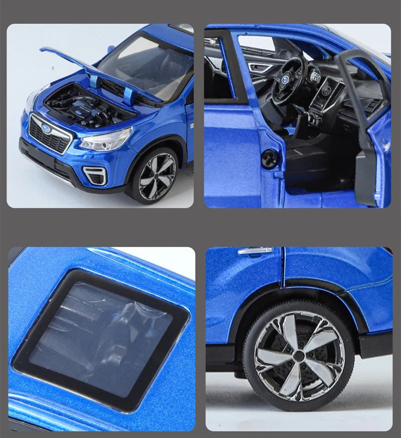 1/30 Subaru Forester SUV Alloy Car Model Diecast Metal Off-road Vehicles Car Model Simulation Sound and Light Childrens Toy Gift