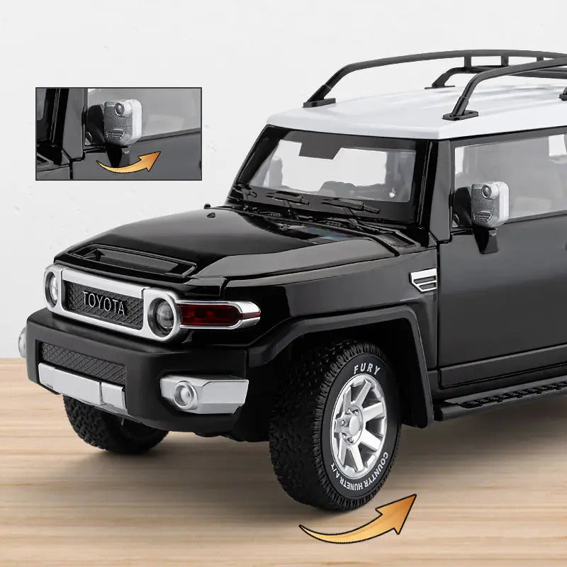 1:24 TOYOTA FJ Cruiser Alloy Car Model Diecast & Toy Metal Off-road Vehicles Car Model Simulation Sound and Light Childrens Gift