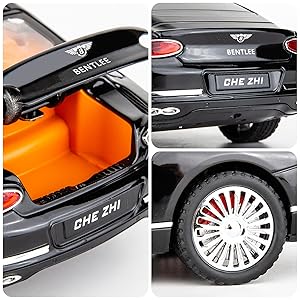Toy Car Compatible for 1/24 Bentley Continental GT Model Car Alloy Diecast Collectible Pull Back Car Toy Door Can Be Opened for Boys Girls Gift(Green)