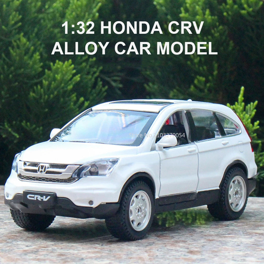1/32 Honda CRV Toys Car Model Alloy Diecasts Metal Simulation Collection Vehicles With Sound Light Pull Back Boys Toy Kids Gifts