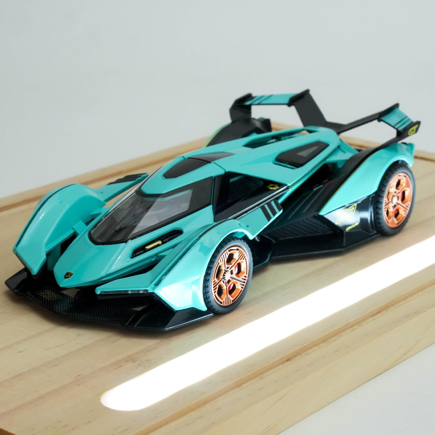 BDTCTK 1/32 Lamborghini V12 Vision GT Model Car, Zinc Alloy Pull Back Toy Car with Sound and Light for Kids Boy Girl Gift(Blue)