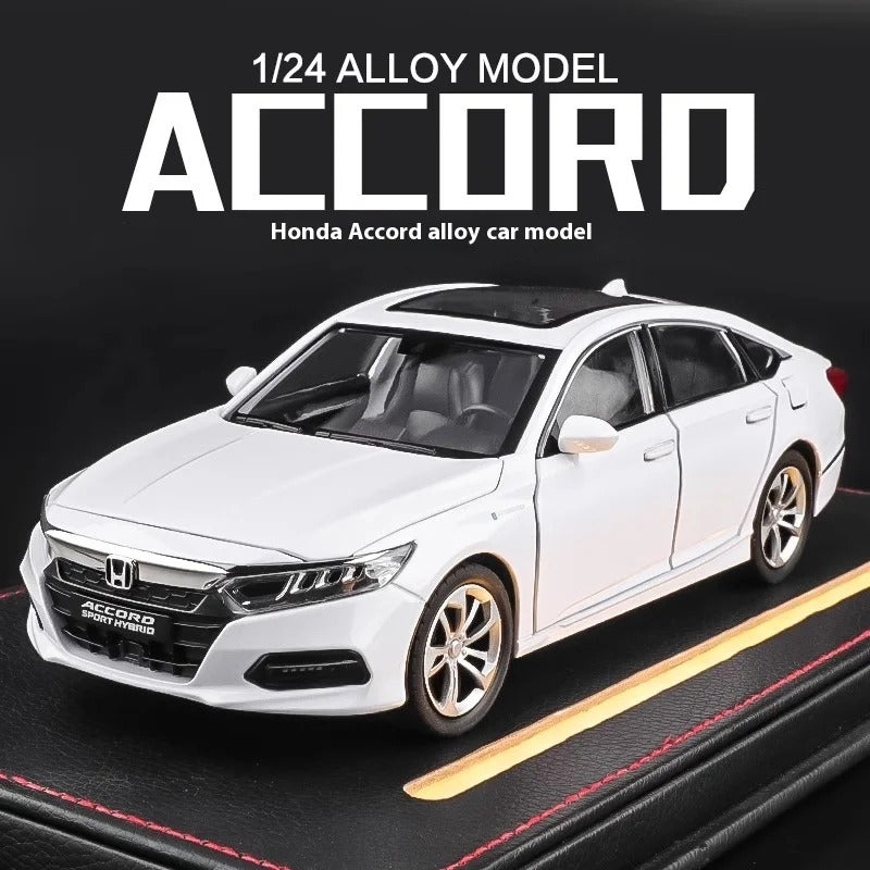 1:24 Accord Limousine Sound & Light Alloy Metal Diecast Car Model Collecting Hobby Decoration Trendy Holiday Gift Box Boy