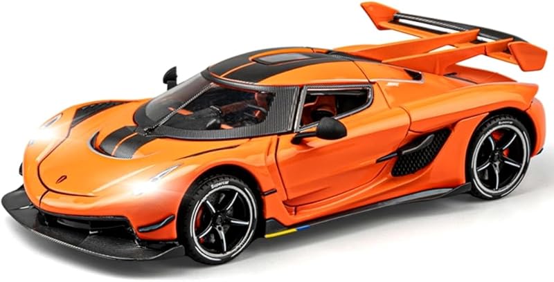 EROCK 1:24 Koenigsegg ONE die-cast car Model Toys, Open Door Design, Sound and Light Function, Suitable Gifts, Decorations, Collectibles, Toys for Adults and Children. (Purple-one)