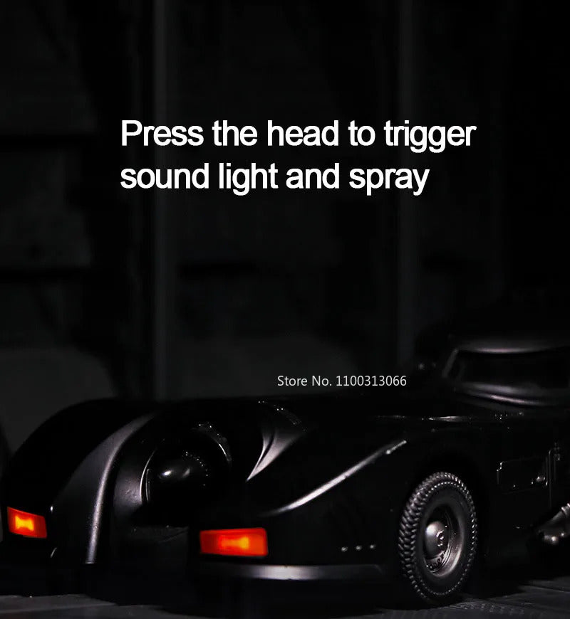 1/24 1989 Batmobile Alloy Car Model Simulation Metal Diecast Toys Vehicle Model with Light Sound Super Sport Car for Boys Gifts