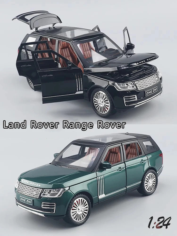 New 1:24 Range Rover Sport Alloy Car Model Simulation Sound And Light Pull Back Toy Car Metal Suv Boys Collection Ornaments Gift