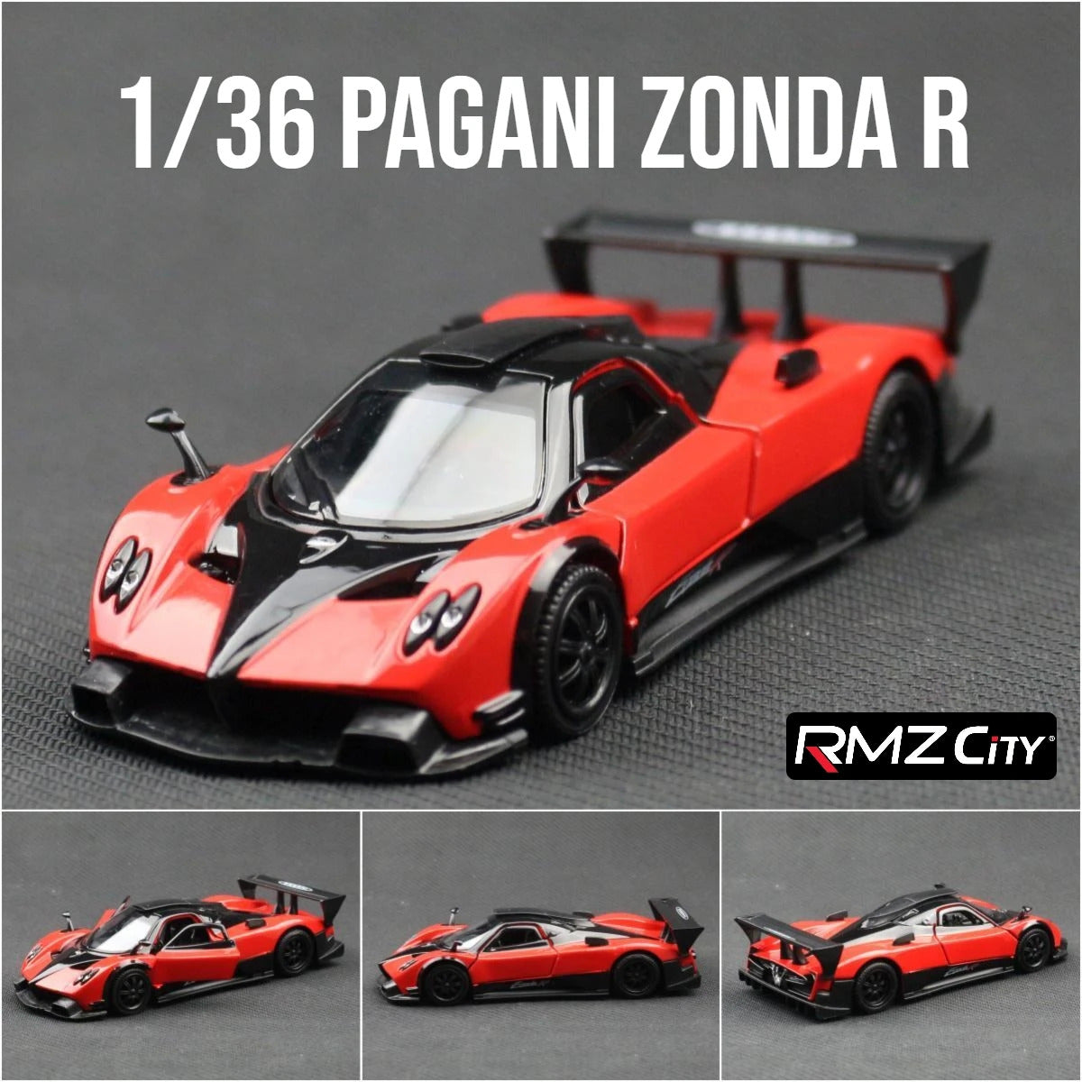 1/36 Pagani Zonda R Evolution Toy Car Model RMZ CiTY Diecast Racing Vehicle Miniature Pull Back Collection Gift For Children Boy
