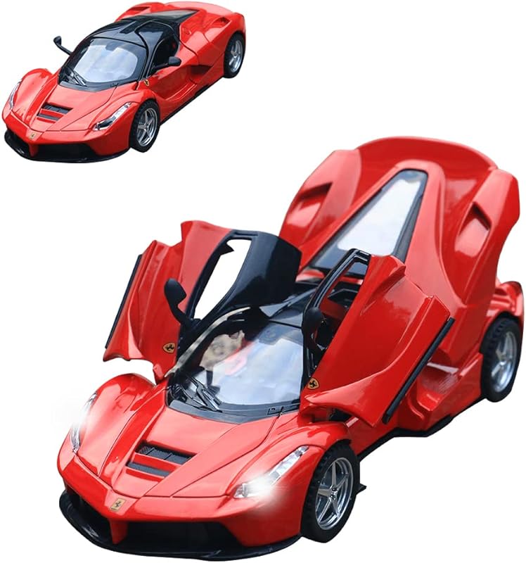 Diecast Toy Car McLaren 720S Sports Car Model,Zinc Alloy Simulation Casting Pull Back Vehicles,1:32 Scale Mini Supercar Toys with Lights and Music for Toddlers Kids Children Gift (720S-Green)
