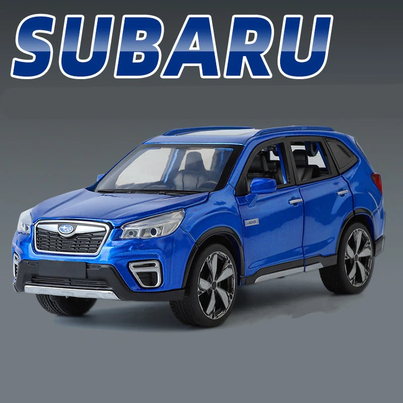 1/30 Subaru Forester SUV Alloy Car Model Diecast Metal Off-road Vehicles Car Model Simulation Sound and Light Childrens Toy Gift