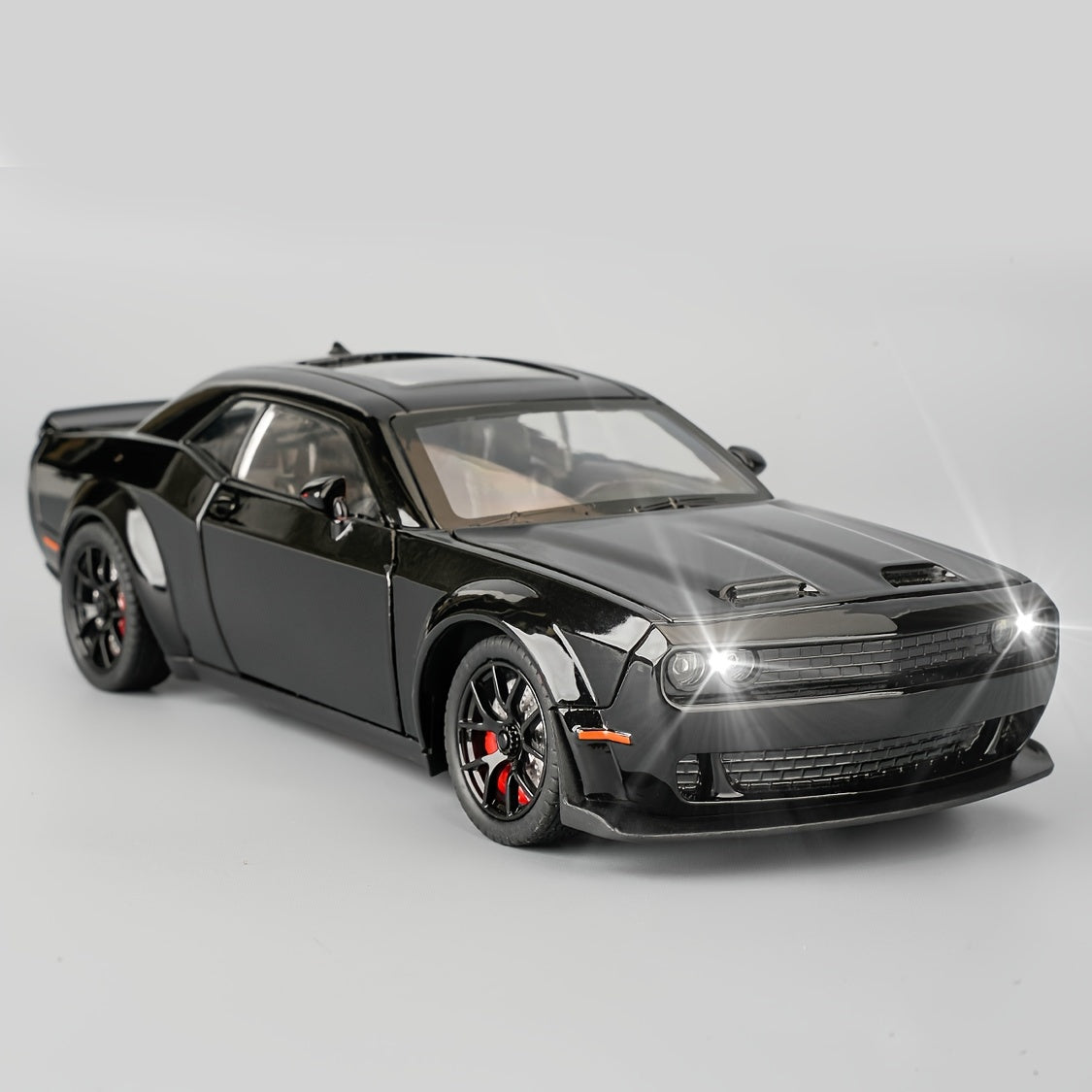 1/24 Scale Super Model Car, Zinc Alloy Pull Back Toy Car With Sound And Light For Kids Boy Girl Birthday Gift Halloween, Christmas Gift