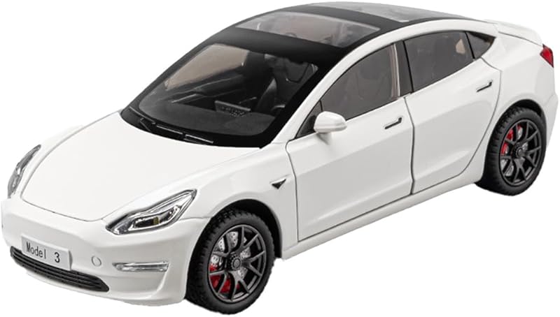 1/24 Model Y Toy Cars Alloy Diecast Model Car, Pull Back Model Y Model Car with Light, Big Model Y Diecast Car Model Toy Suitable for Kids Adults Birthday Gift (White)