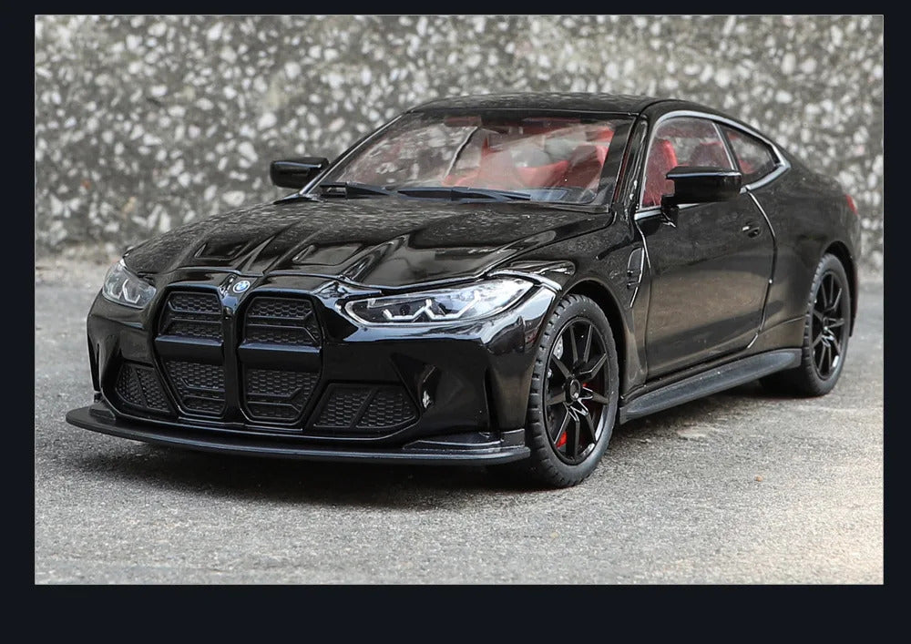 1:24 M4 G82 Coupe Alloy Sports Car Model Diecasts Metal Vehicles Car Model Simulation Sound Light Collection Chlidrens Toys Gift