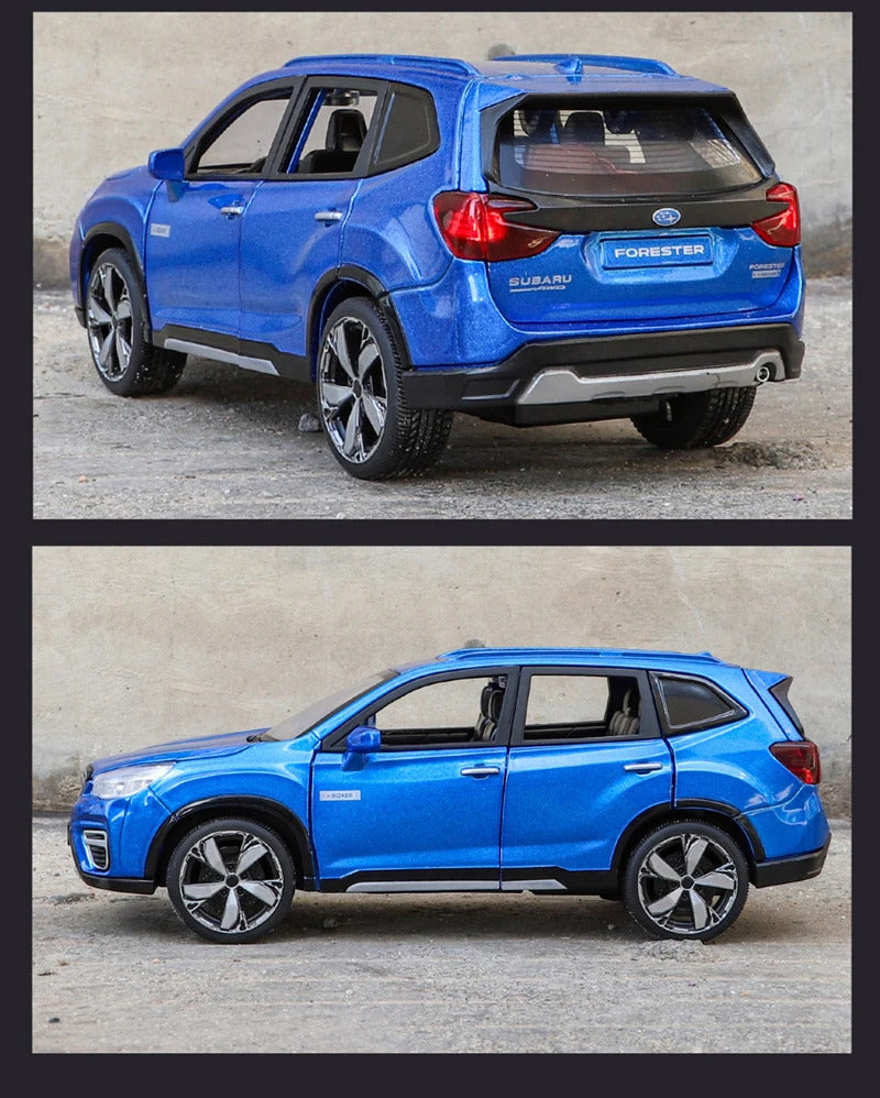 1/30 Subaru Forester SUV Alloy Car Model Diecast Metal Off-road Vehicles Car Model Simulation Sound and Light Childrens Toy Gift