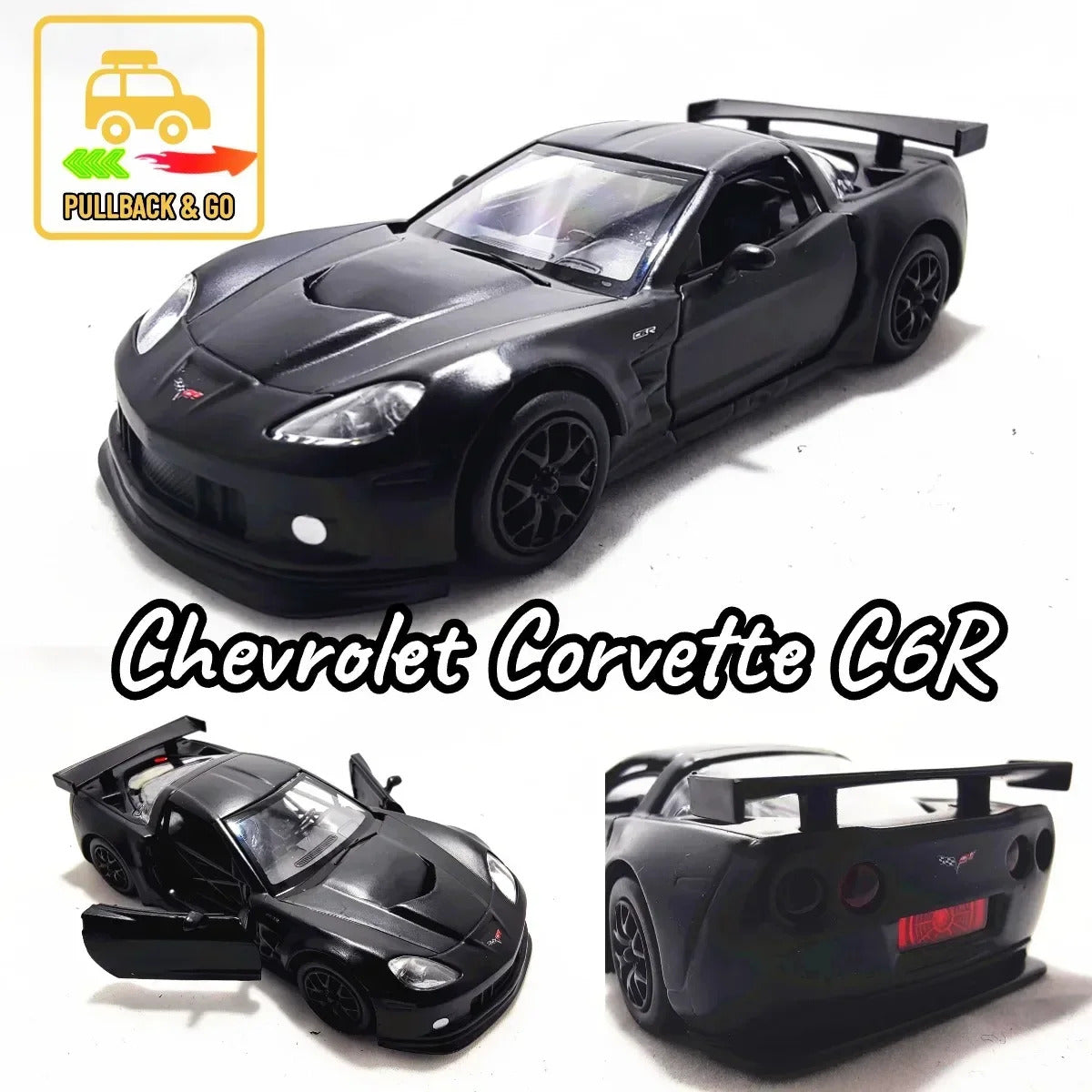 1:36 Scale Chevrolet Corvette C6R C7 Replica Diecast Model Car Interior Decoration Collection Gift for Boy and Toy Car Collector