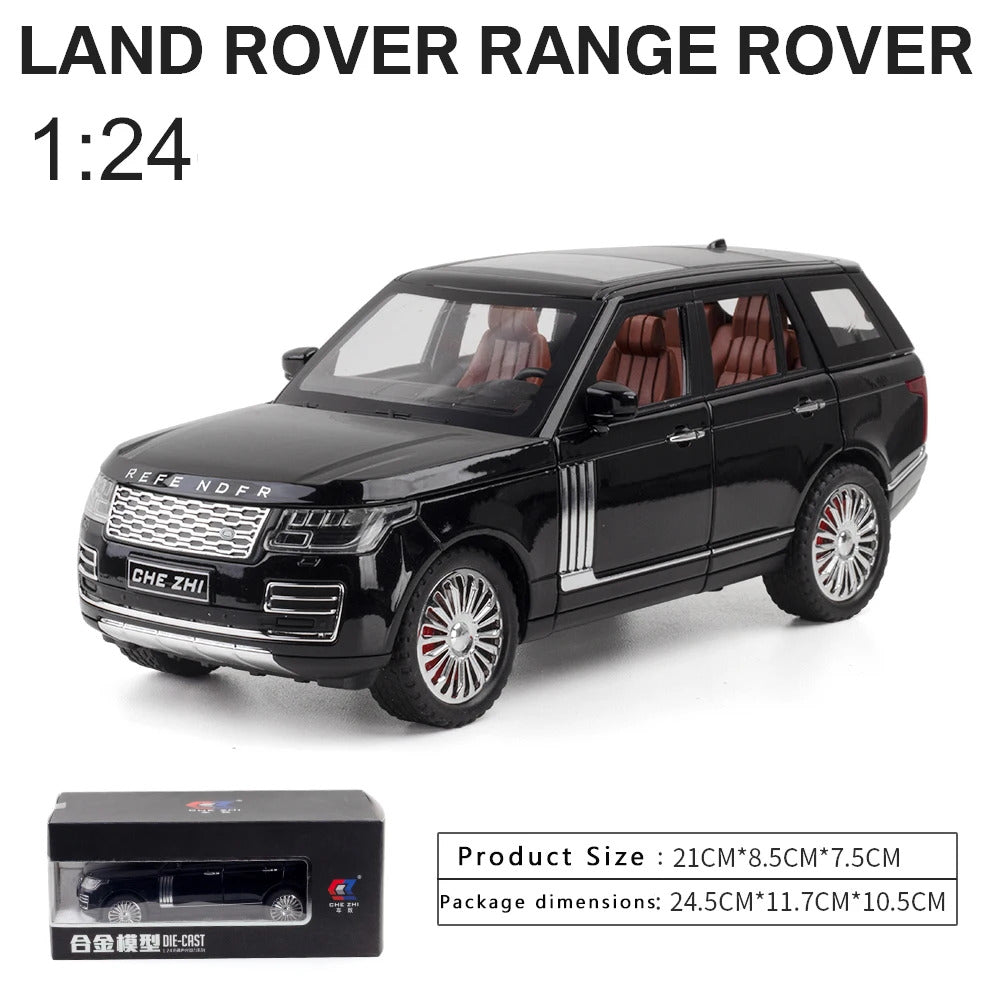 New 1:24 Range Rover Sport Alloy Car Model Simulation Sound And Light Pull Back Toy Car Metal Suv Boys Collection Ornaments Gift