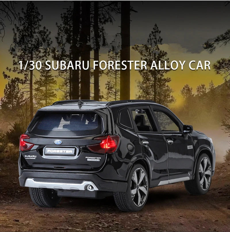 1/30 Subaru Forester SUV Alloy Car Model Diecast Metal Off-road Vehicles Car Model Simulation Sound and Light Childrens Toy Gift