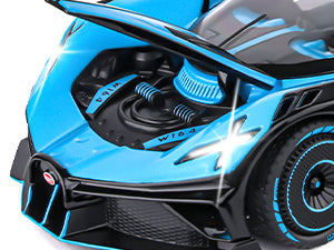 Toy Car Model for Bugatti Compatible with 1:24 Bugatti Bolide Alloy Diecast Car Toy with Lights and Music, Pull Back Car Toys for Kids Boys Girls Gift (Blue)