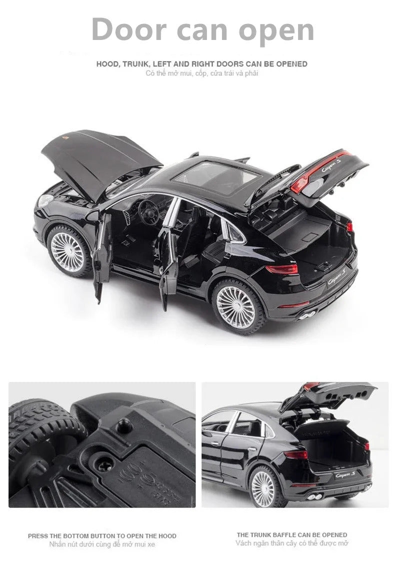 1:24 Porsche Cayenne S Turbo SUV Alloy Car Model Diecasts Metal Toy Car Model Simulation Sound Light Collection Kids Gift F384