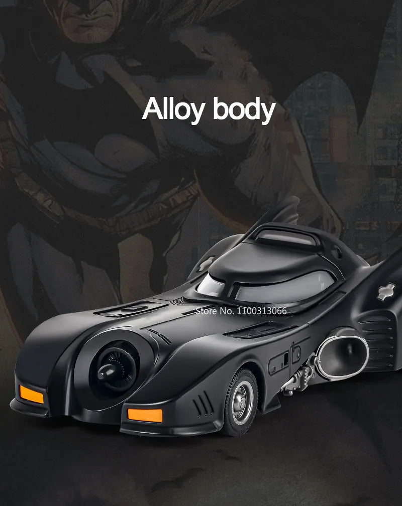 1/24 1989 Batmobile Alloy Car Model Simulation Metal Diecast Toys Vehicle Model with Light Sound Super Sport Car for Boys Gifts