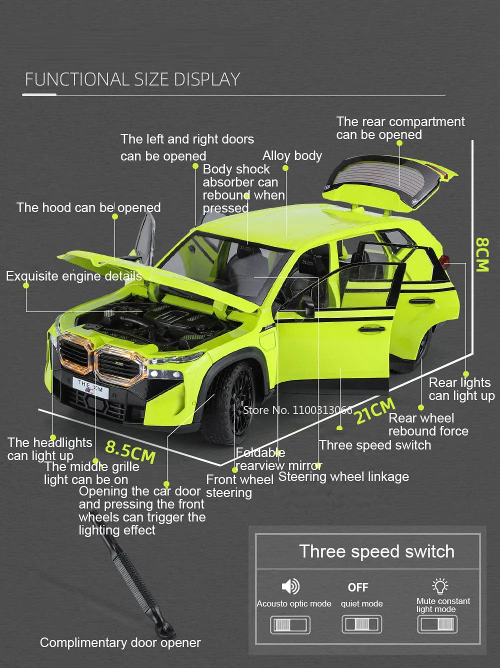 1/24 The XM Alloy Car Models Toy Diecasts Off-road Vehicles with Light Sound Pull Back Function SUV Car Toys for Kids Boys Gifts