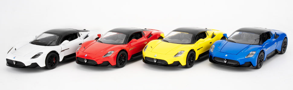 1/32 Maserati MC20 Alloy Model car, Model Toy with Pull Back Function, Toy car That Makes Sound and Bright Light, Model Toy for Collection, Gift for Kids (White)
