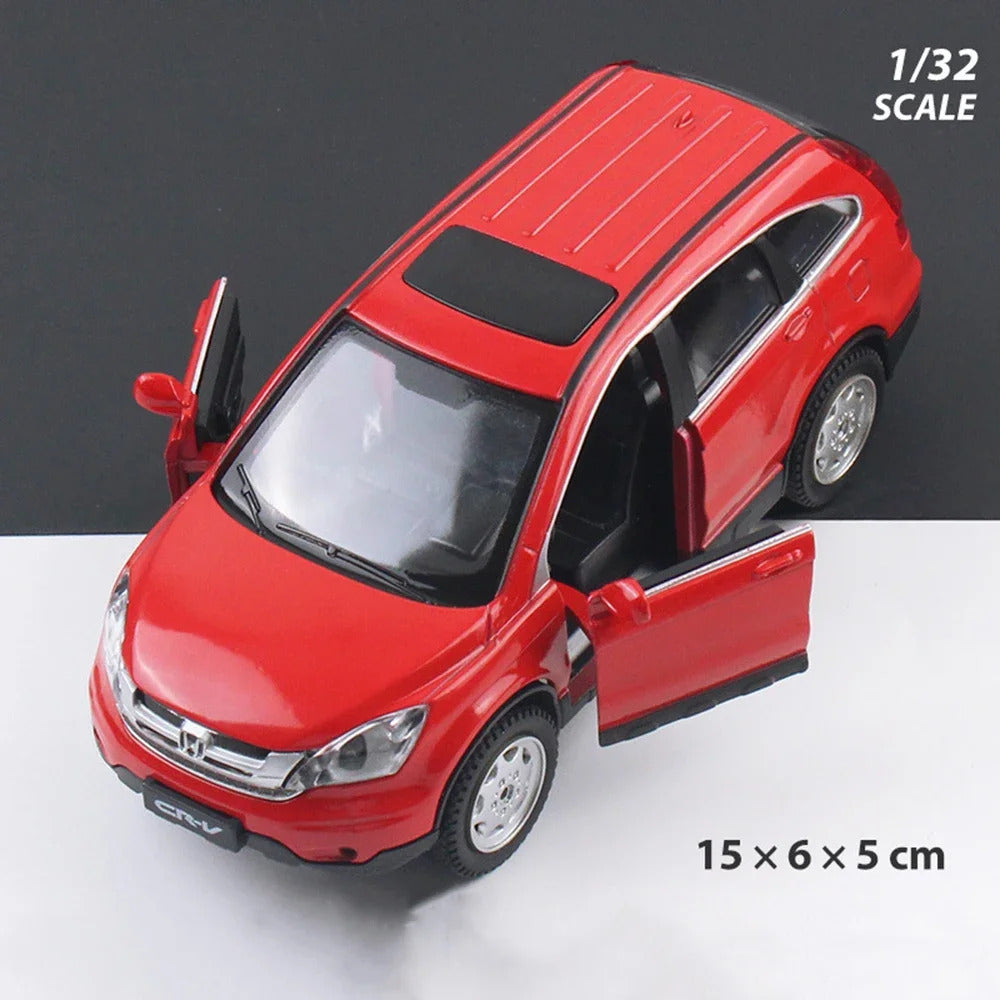 1/32 Honda CRV Toys Car Model Alloy Diecasts Metal Simulation Collection Vehicles With Sound Light Pull Back Boys Toy Kids Gifts