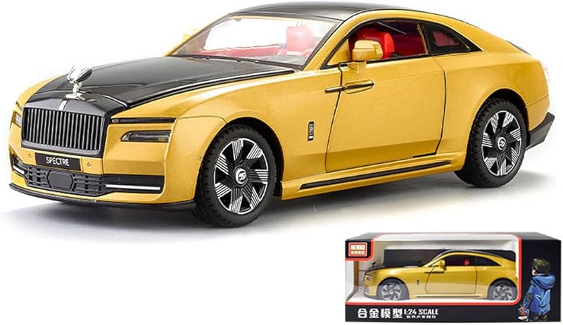 EROCK 1:24 Rolls Royce car Model, zinc Alloy car Model Toy with Sound Effects and Lights, Suitable for Adults and Children as Gifts, Decorations, Collectibles. (Black)