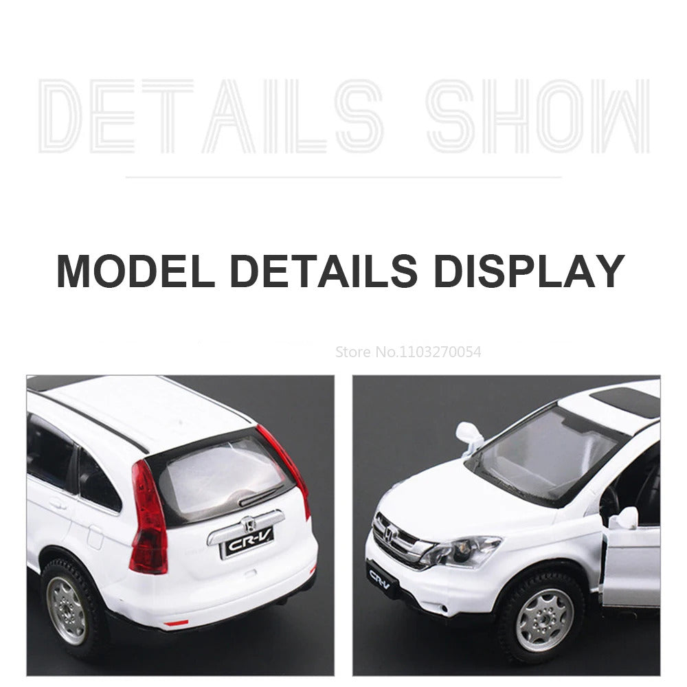 1/32 Honda CRV Toys Car Model Alloy Diecasts Metal Simulation Collection Vehicles With Sound Light Pull Back Boys Toy Kids Gifts