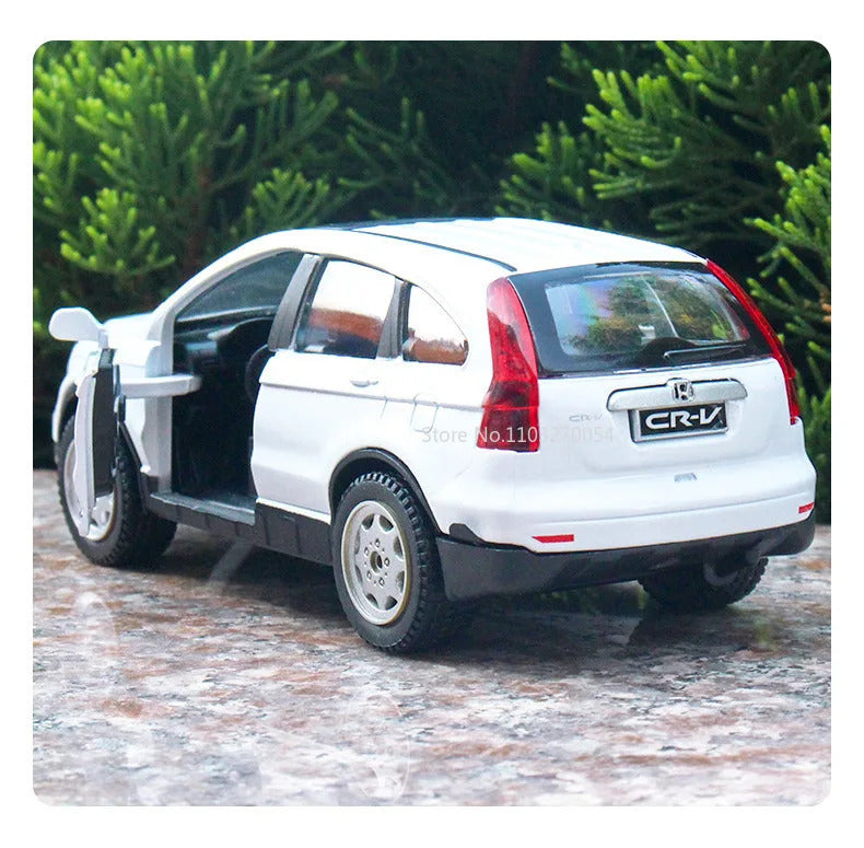 1/32 Honda CRV Toys Car Model Alloy Diecasts Metal Simulation Collection Vehicles With Sound Light Pull Back Boys Toy Kids Gifts