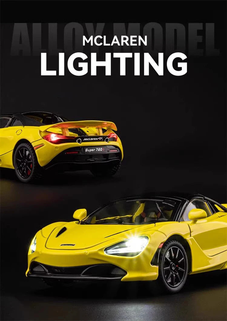 Mclaren 720s 1:24 Super Sportcar Sound & Light Miniatures Alloy Diecast Model Car Presents For Boyfriend Toys For Kid Gift Metal