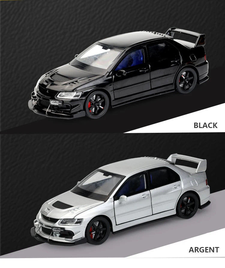 JDM 1:32 Mitsubishi Lancer Evolution Ninth Generation Super Racing Metal Alloy Diecast Car Model Sound & Light Right Rudder Gift