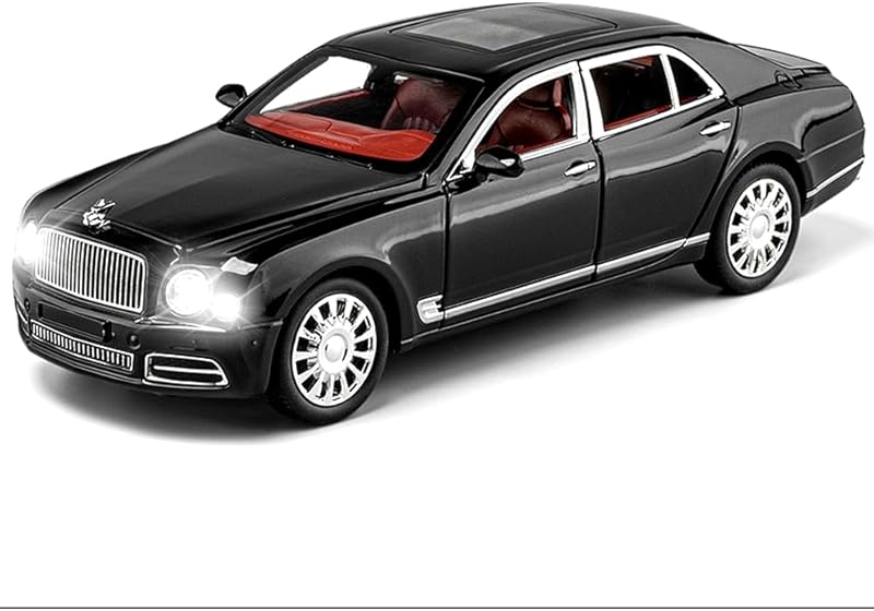 EROCK 1:24 Rolls Royce car Model, zinc Alloy car Model Toy with Sound Effects and Lights, Suitable for Adults and Children as Gifts, Decorations, Collectibles. (Black)