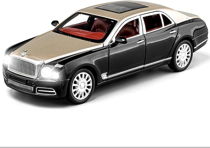 EROCK 1:24 Rolls Royce car Model, zinc Alloy car Model Toy with Sound Effects and Lights, Suitable for Adults and Children as Gifts, Decorations, Collectibles. (Black)