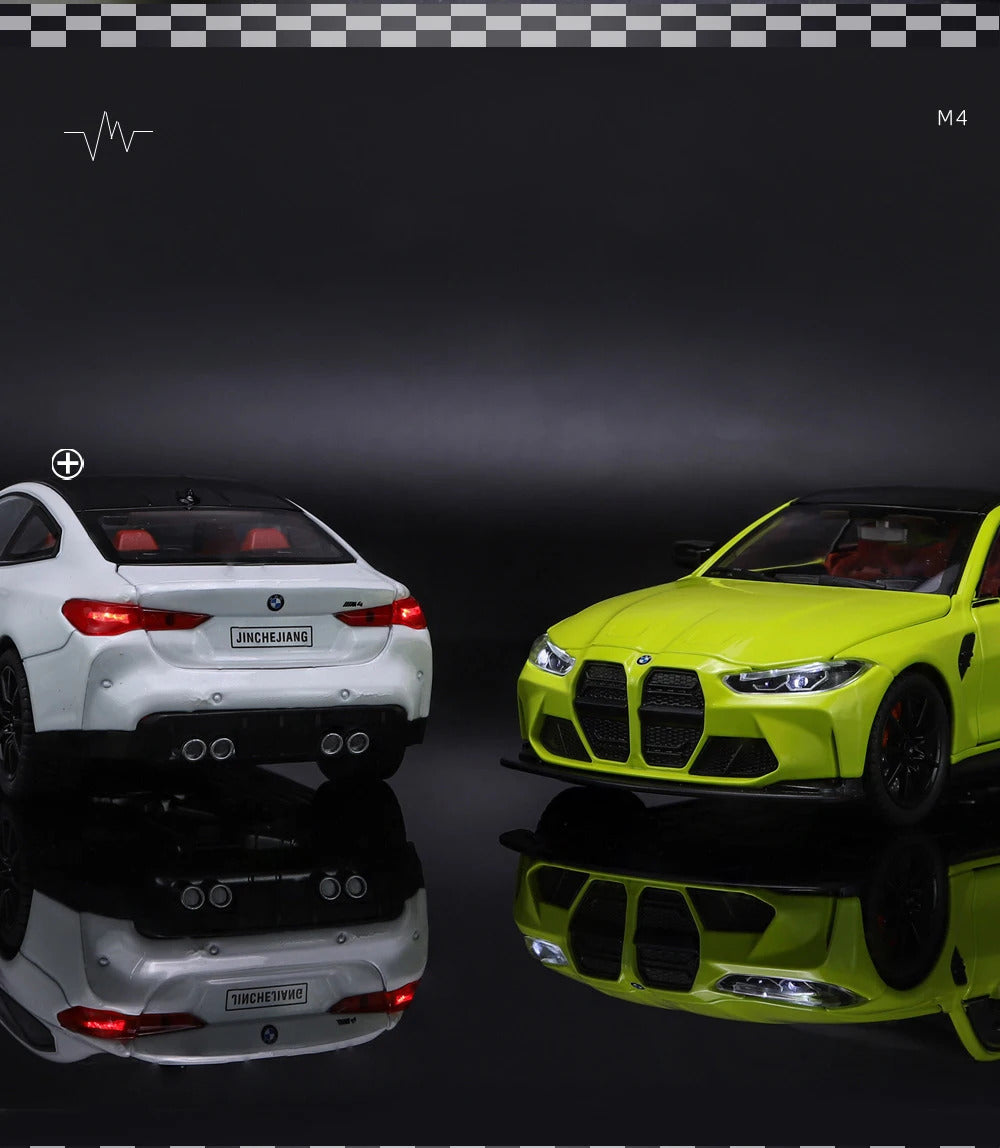 1:24 M4 G82 Coupe Alloy Sports Car Model Diecasts Metal Vehicles Car Model Simulation Sound Light Collection Chlidrens Toys Gift