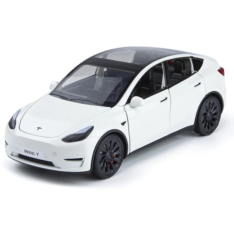 1:24 Model Y Alloy Car Model Simulation Sound And Light Pull Back Toy Car Metal Suv Electric Car Boys Collection Ornaments Gift