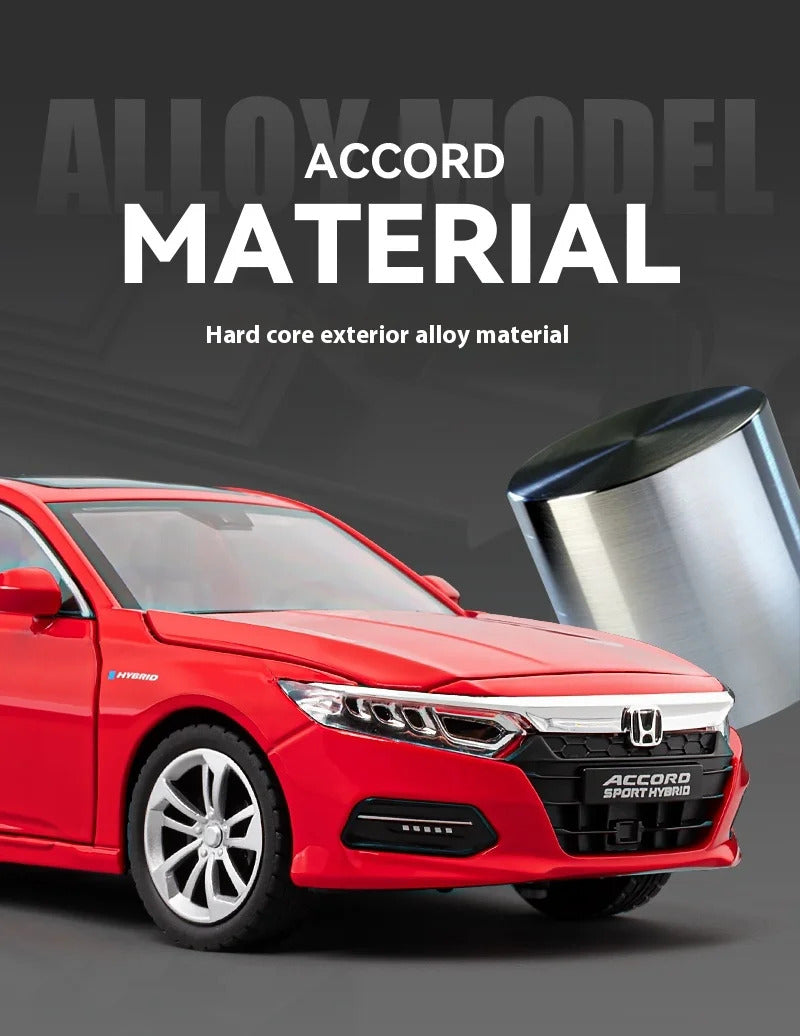 1:24 Accord Limousine Sound & Light Alloy Metal Diecast Car Model Collecting Hobby Decoration Trendy Holiday Gift Box Boy