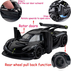 Toy Cars Model Jesko Black Alloy Collectibles Die-cast Vehicles with Sound and Light