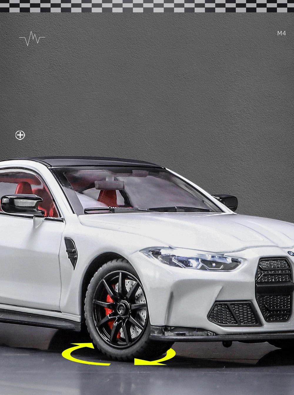 1:24 M4 G82 Coupe Alloy Sports Car Model Diecasts Metal Vehicles Car Model Simulation Sound Light Collection Chlidrens Toys Gift