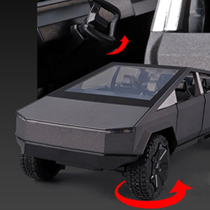 Toy Trucks Pickup Model Pull Back Pick-Up Truck with Sound and Light, Alloy Diecast Truck Toy Cars for Kids Gift or Vehicles Model Collection Enthusiasts (1/24 Grey Pickup Truck)