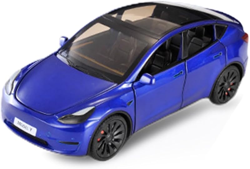 1/24 Model Y Toy Cars Alloy Diecast Model Car, Pull Back Model Y Model Car with Light, Big Model Y Diecast Car Model Toy Suitable for Kids Adults Birthday Gift (White)