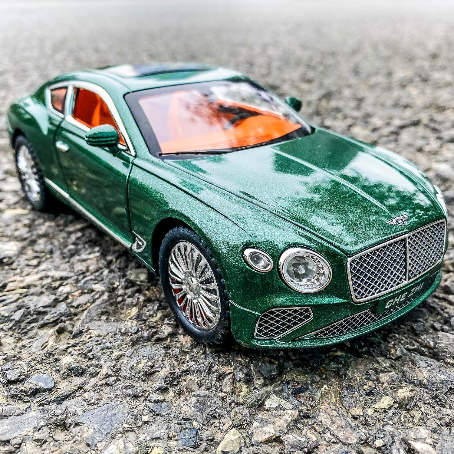 Toy Car Compatible for 1/24 Bentley Continental GT Model Car Alloy Diecast Collectible Pull Back Car Toy Door Can Be Opened for Boys Girls Gift(Green)