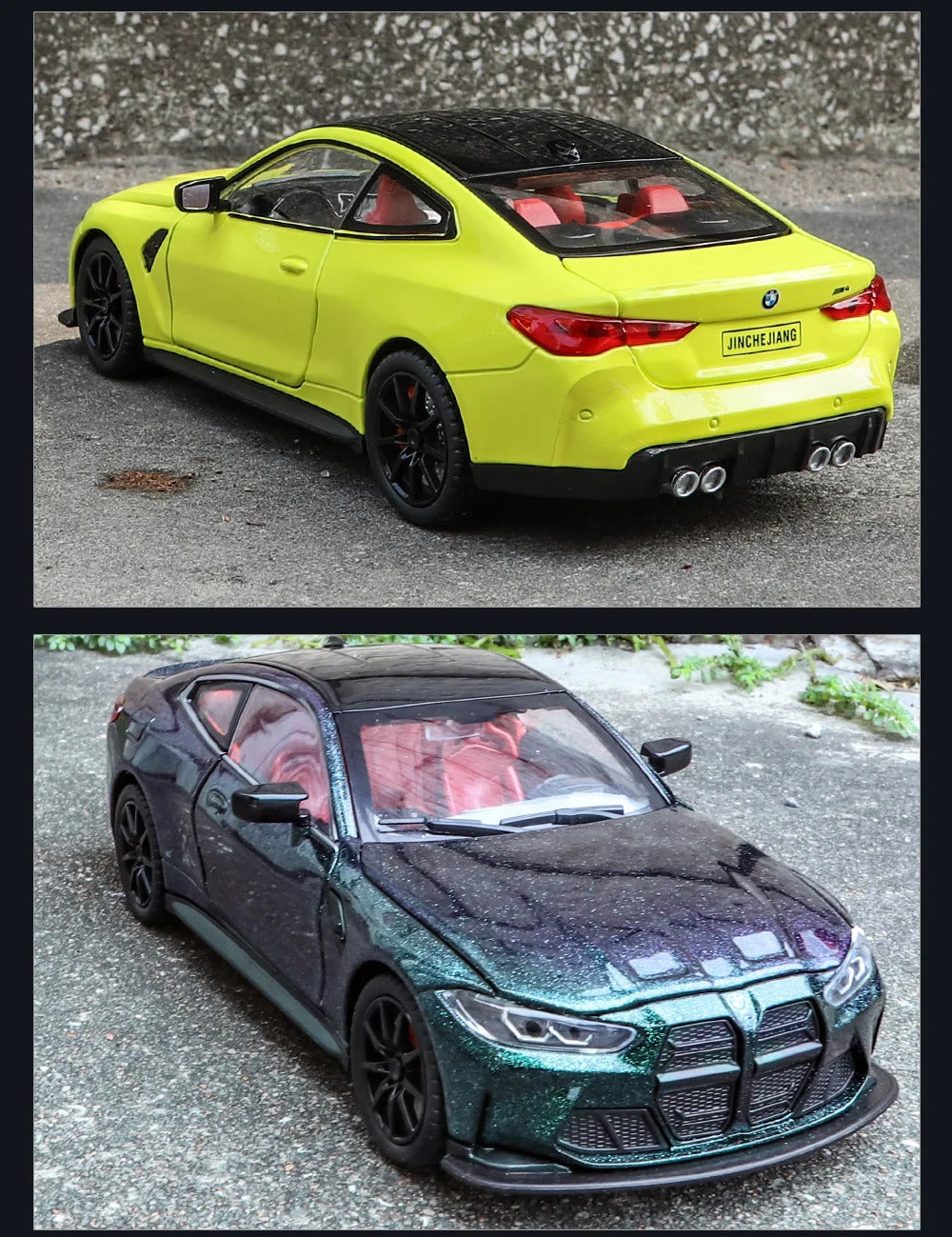 1:24 M4 G82 Coupe Alloy Sports Car Model Diecasts Metal Vehicles Car Model Simulation Sound Light Collection Chlidrens Toys Gift