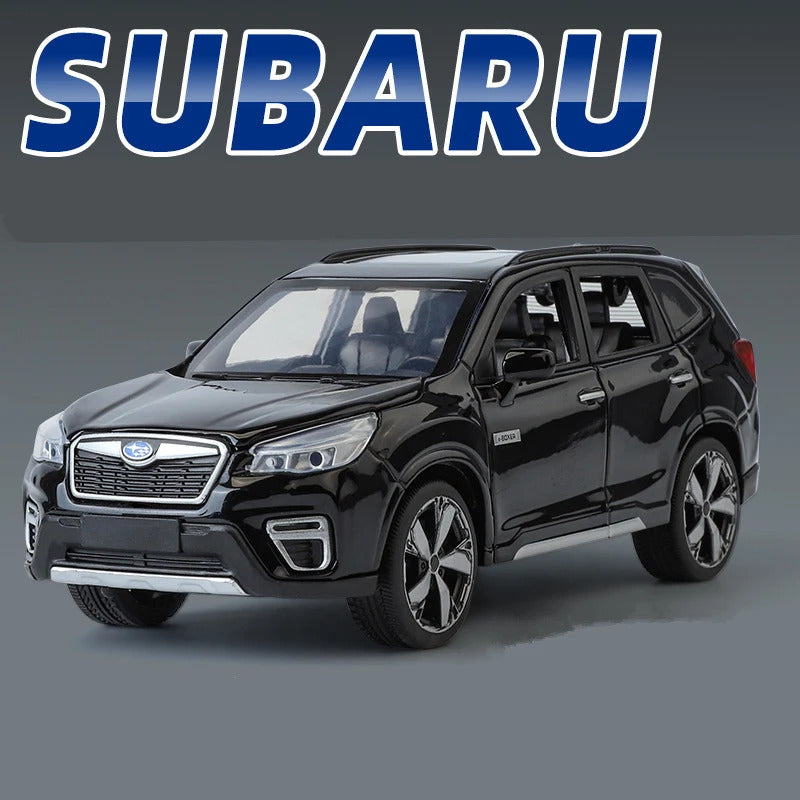 1/30 Subaru Forester SUV Alloy Car Model Diecast Metal Off-road Vehicles Car Model Simulation Sound and Light Childrens Toy Gift