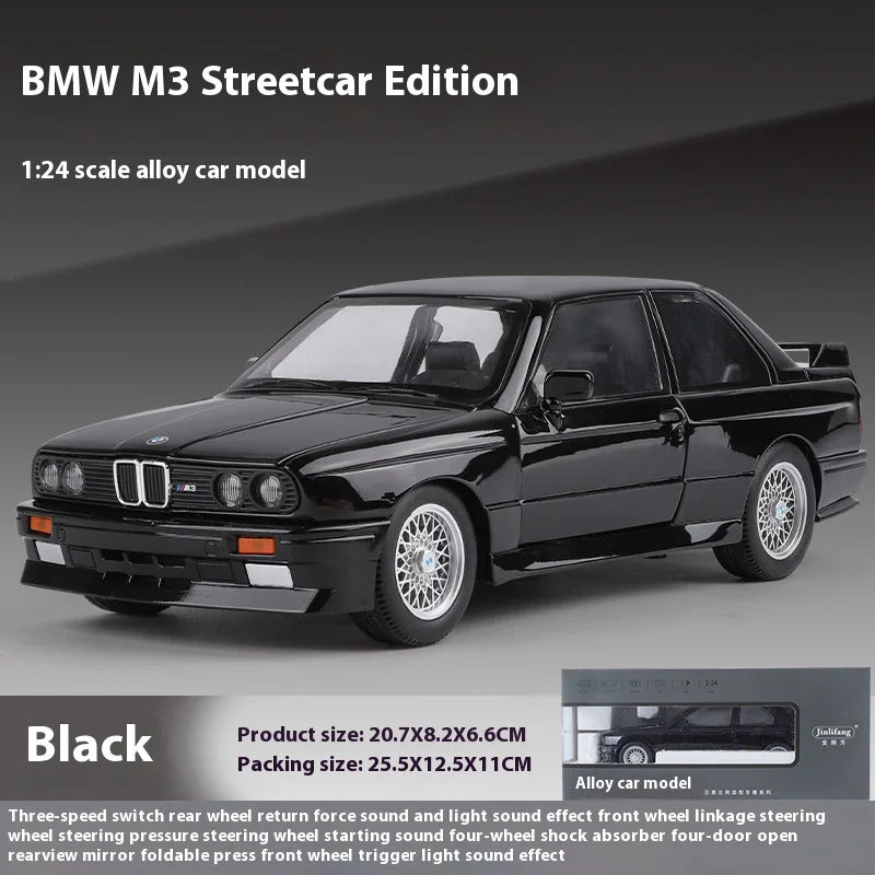 1/24 BMW M3 1988 Street Car Diecast Alloy Metal Model Car Collection Hobbies Decorative Ornament Gift Box For Boyfriend Present