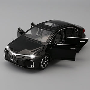 BDTCTK Compatible for 1:32 Corolla Model Car, Zinc Alloy Pull Back Toy Car with Sound and Light for Kids Boy Girl Black